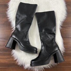 NEW Steve Madden Size‎ 10 M Black Leather Fanatik Knee High Boot